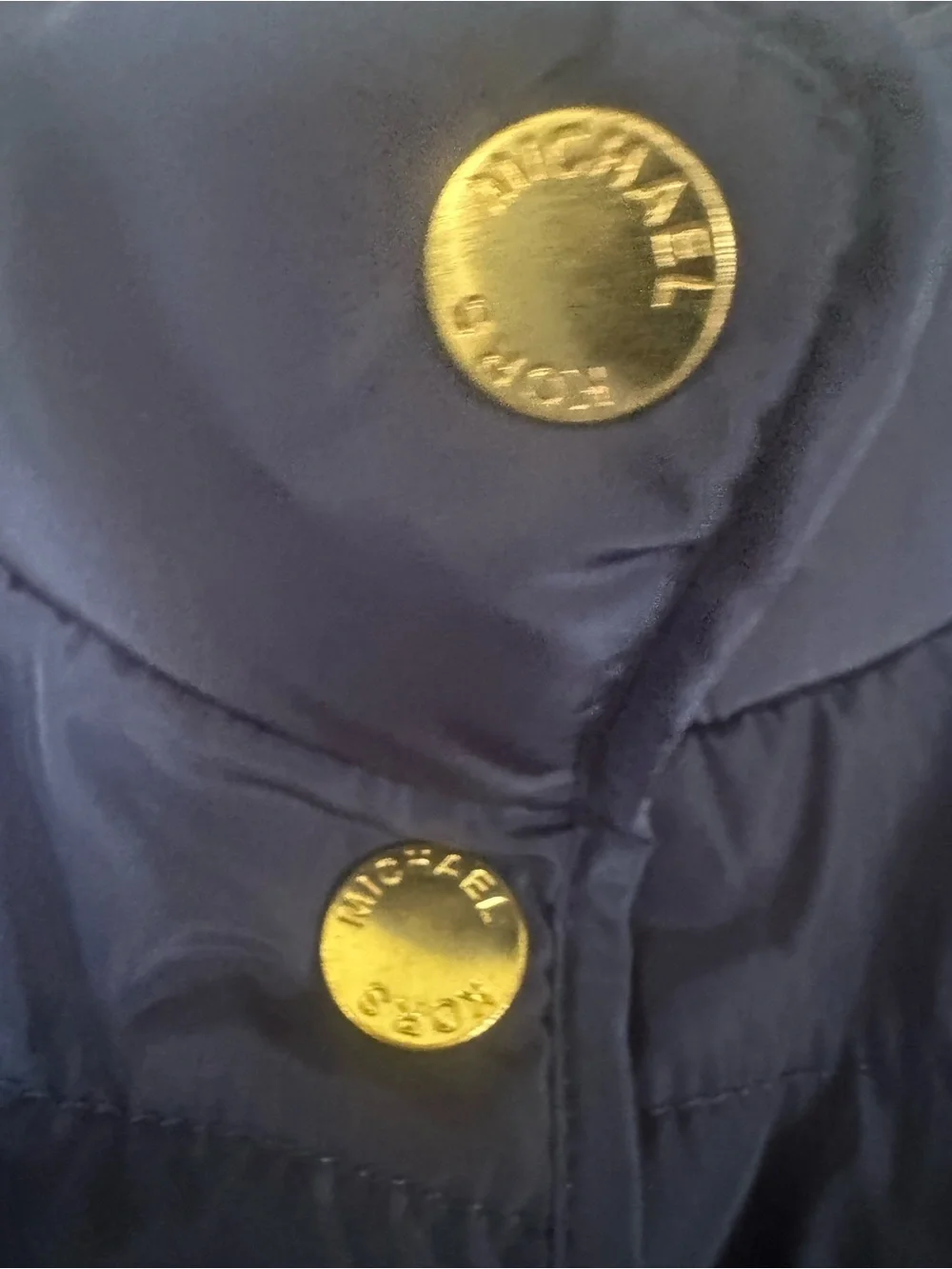 Michael Kors Navy Quilted Gold-Button Vest
